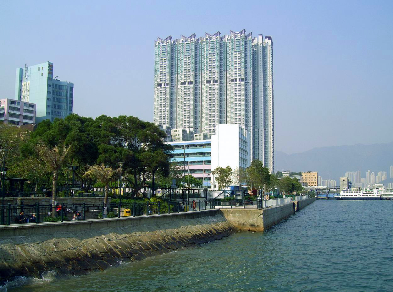 Kowloon waterfront skyline view