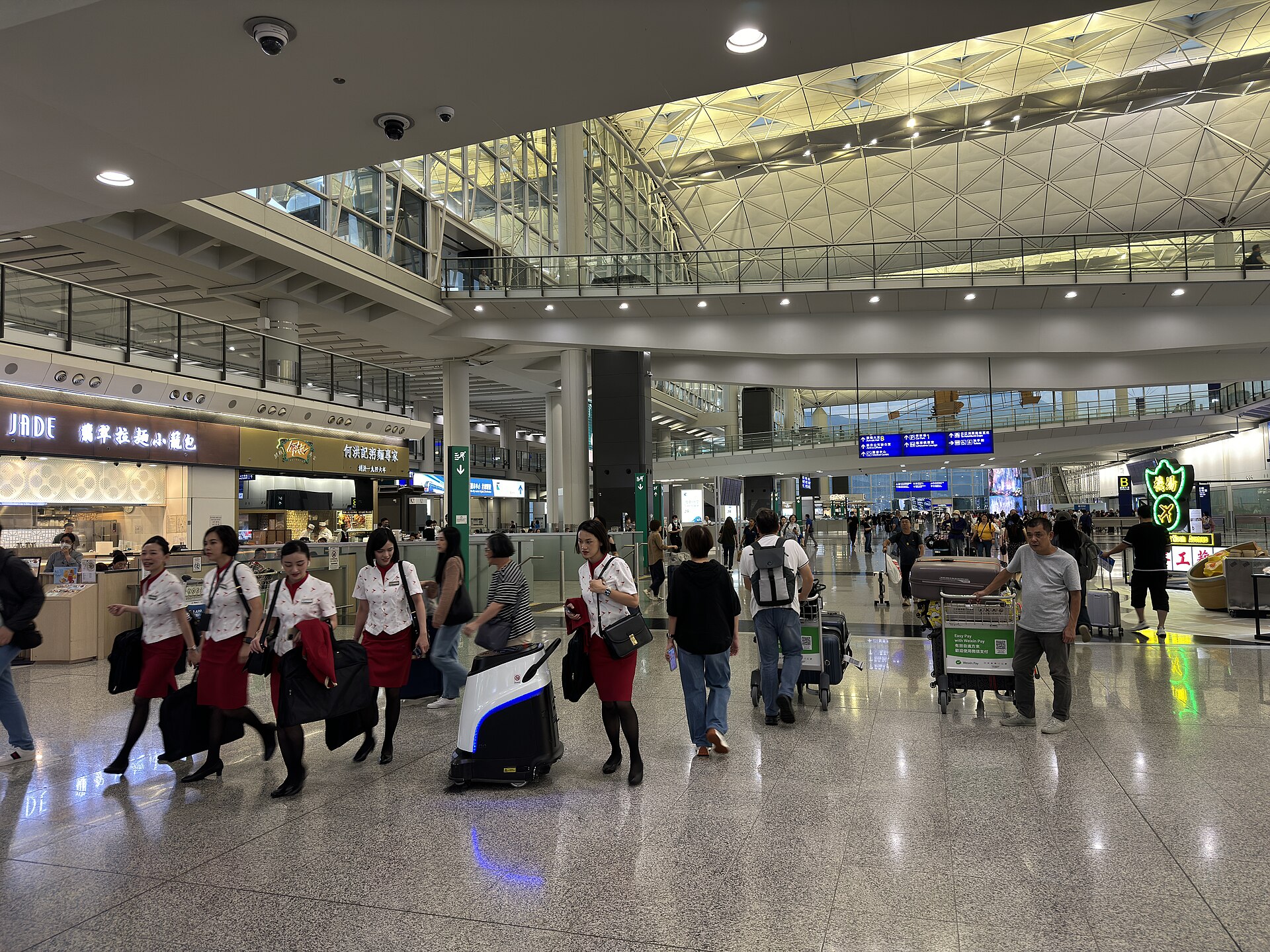 Hong Kong airport arrivals hall