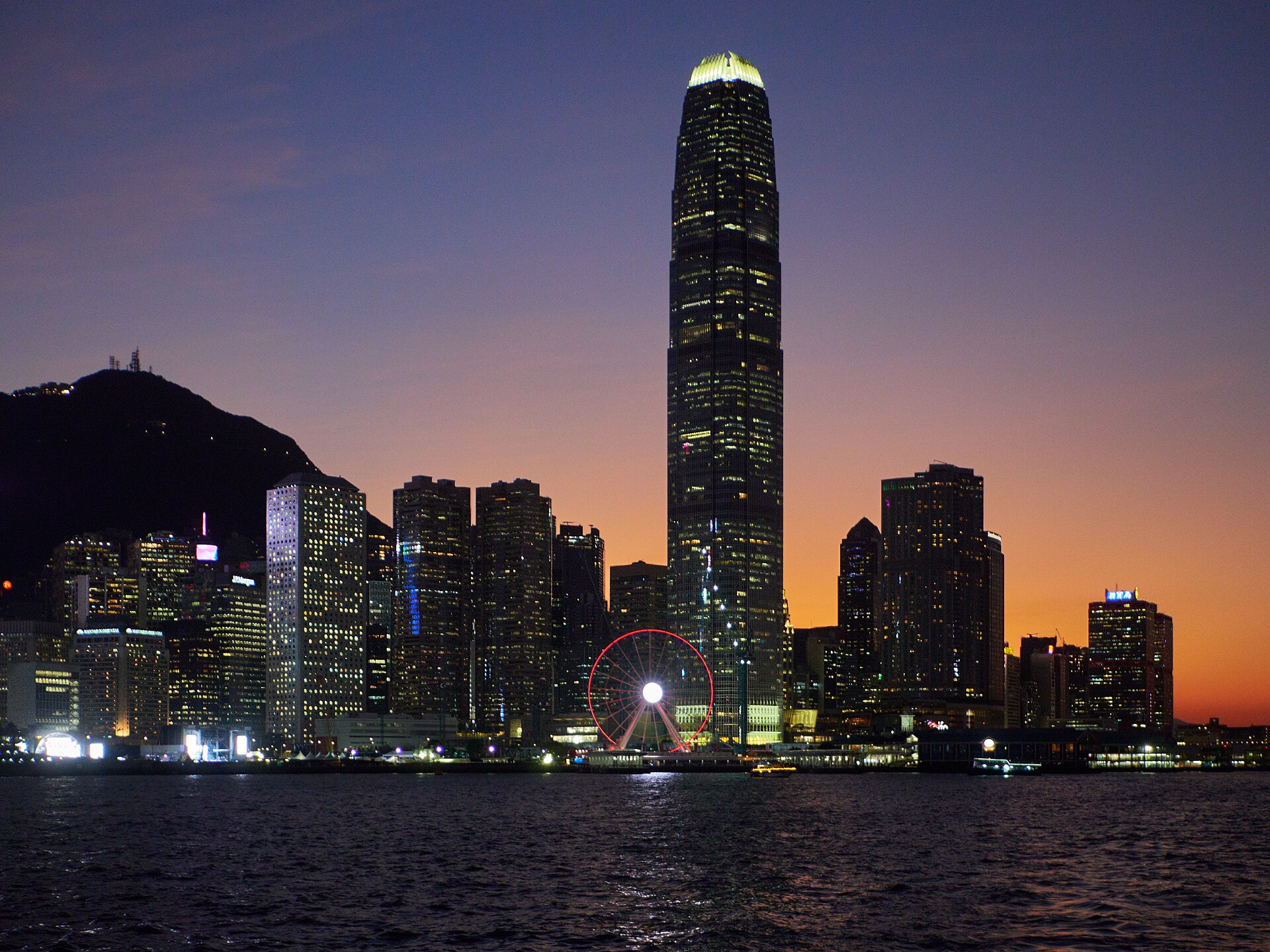 Victoria Harbour skyline dusk
