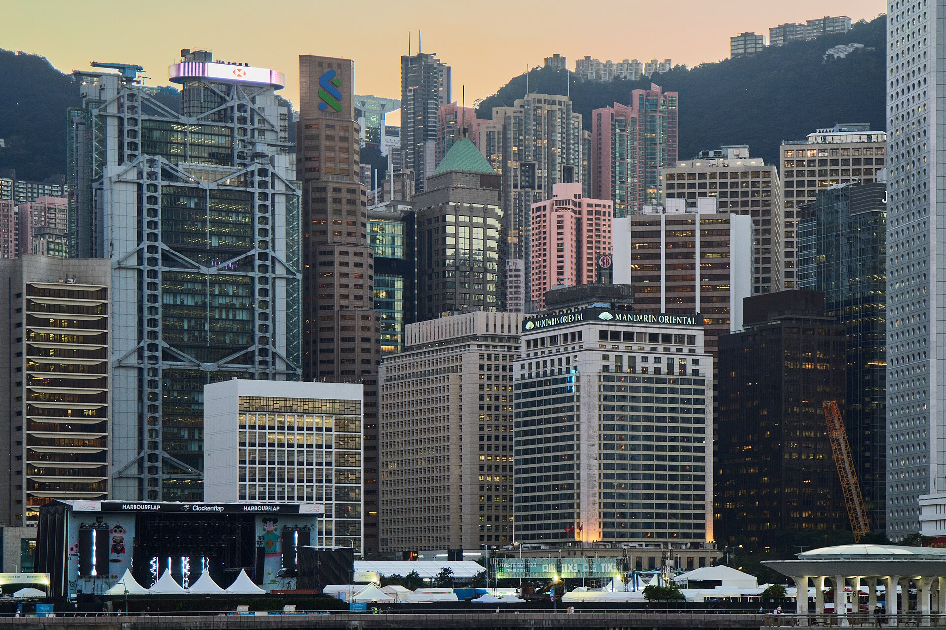 Hong Kong island hotel skyline