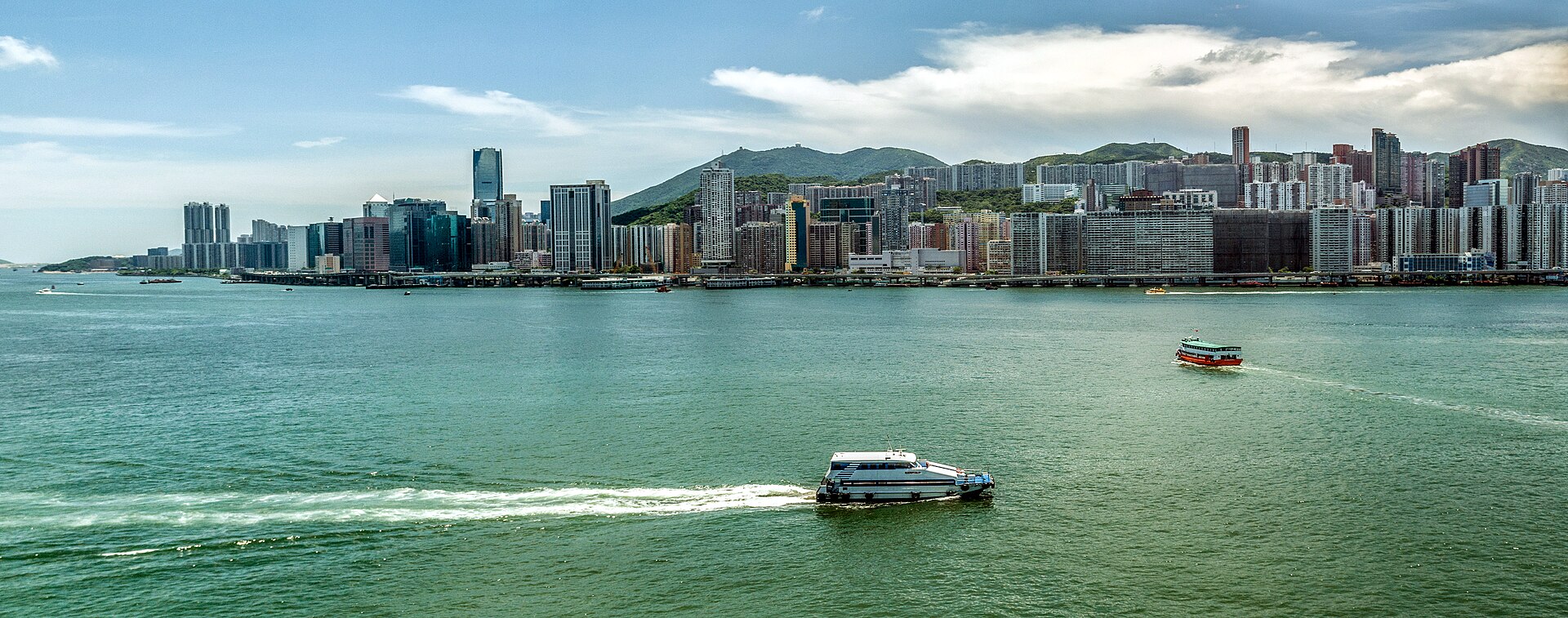Hong Kong harbour view from hotel